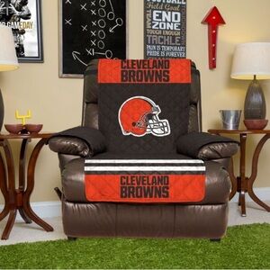 CLEVELAND BROWNS Official NFL Quilted Recliner Protector Cover 80" x 65"